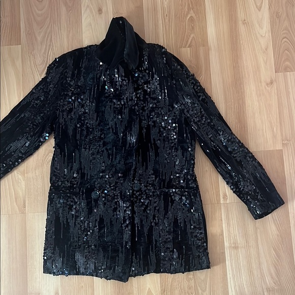 Anthropologie Black Sequin Blazer - Picture 5 of 16